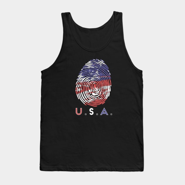 USA Fingerprint Tank Top by Contentarama